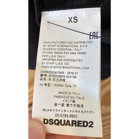 NEW Dsquared2 Sleeveless Midi Dress Size XS Women’s Black - Picture 5 of 8